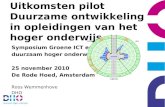 SGI10 - Uitkomsten pilot: Duurzame ontwikkeling in opleidingen van het hoger onderwijs - Roos Wemmenhove (DHO)