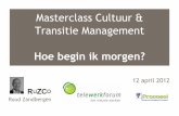 Masterclass Cultuur & Transitie Management - Hoe begin ik morgen?