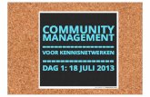 Agentschapnl community management voor kennisnetwerken 18 juli 2014