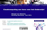 Cloudcomputing een kans voor het onderwijs   juni 2011