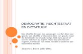 Democratie, rechtsstaat en dictatuur