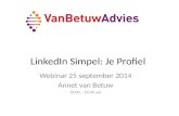 Webinar LinkedIn Simpel: Je Profiel 25 sept en 8 okt 2014