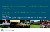 Ammoniakemissie en depositie Gelderland 04/05 - 08/09 & vergelijking vergunde emissies vs actuele emissie