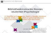 Bibliotheekinstructie Honourstudenten Psychologie