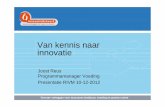 Van kennis naar innovatie - Presentatie voor het RIVM op 10-12-2013