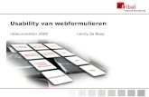 Usability van Webformulieren - presentatie I3documenten 2009 congres