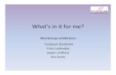 SISLink09 - What's in it for me? Workshop veldtesten - Frans Lodewijkx, Jasper Lindhout, Ron Derks (Studielink)