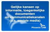 Gelijke kansen op informatie, toegankelijke documenten en communicatiekanalen (o.a. sociale media)