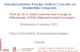 Energie, Exergie, Cascades in de Ruimte H.C. Moll, OU-NW, Utrecht, 8 oktober 2011 VEM Energiesystemen, Exergie analyse, Cascades en Ruimtelijke integratie.