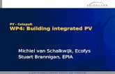 PV - Catapult WP4: Building integrated PV Michiel van Schalkwijk, Ecofys Stuart Brannigan, EPIA.
