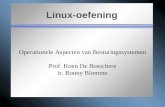 Linux-oefening Operationele Aspecten van Besturingssystemen Prof. Koen De Bosschere ir. Ronny Blomme.