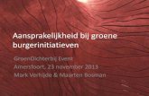 Presentatie GroenDichterbij Event 2013 - workshop Juridische Zaken