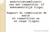 Verslag wedstrijdcommissaris van een competitie- of bekerwedstrijd (Liga) Rapport du commissaire de match en competition ou en coupe (Ligue) EVC Vilvoorde,