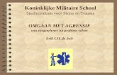 Koninklijke Militaire School Studiecenttum voor Stress en Trauma OMGAAN MET AGRESSIE van zorgverlener tot problem solver Erik LJL de Soir.