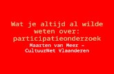 Wat je altijd al wilde weten over: participatieonderzoek Maarten van Meer – CultuurNet Vlaanderen.