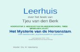 Leerhuis over het boek van Tjeu van den Berk Het Mysterie van de Hersenstam Het Mysterie van de Hersenstam, Over basisfuncties, psychosomatiek en spiritualiteit.