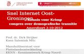 Snel Internet Oost-Groningen Kennis voor Krimp congres over demografische transitie Amersfoort 3-10-2012 Prof. dr. Dirk Strijker Koen Salemink MSc Mansholtleerstoel.