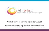 Workshop voor verenigingen 19/11/2009 ter voorbereiding op de Win-Winbeurs Gent.