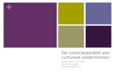 + De (voor)waarden van cultureel ondernemen Geert Drion – Joris kok Cultuur in beeld, 25 november 2013.