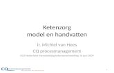 Ketenzorg model en handvatten ir. Michiel van Hees CQ procesmanagement GGZ-Nederland themamiddag ketensamenwerking 16 juni 2009 1.