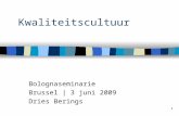 1 Kwaliteitscultuur Bolognaseminarie Brussel | 3 juni 2009 Dries Berings.