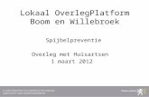 Lokaal OverlegPlatform Boom en Willebroek Spijbelpreventie Overleg met Huisartsen 1 maart 2012.