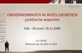 ONDERNEMINGEN IN MOEILIJKHEDEN juridische aspecten IAB – Brussel, 29.11.2008 Luc Stolle Advocaat aan de balie te Gent