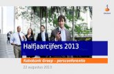 Titeldia Halfjaarcijfers 2013 Rabobank Groep – persconferentie 22 augustus 2013.