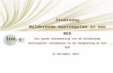 Studiedag Milderende maatregelen in een MER Een goede doorwerking van de milderende maatregelen verzekeren in de vergunning en het RUP 16 december 2013.