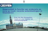 Diagnostiek in functie van onderwijs en zorg op maat: recente ontwikkelingen in Vlaanderen Prof. Dr. Pol Ghesquière Centrum voor Gezins- en Orthopedagogiek.