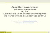 Coördinatiecel Vlaams e-government Aangifte verwerkingen persoonsgegevens bij de Commissie voor de Bescherming van de Persoonlijke Levenssfeer (CBPL) Nathalie.