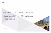 SQL DEEL 2: DATAMODEL ONTWERP Datamodel + DB schema Criteria.
