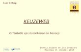 KEUZEWEB Oriëntatie op studiekeuze en beroep Dennis Celant en Eva Goossens Maandag 11 januari 2010.