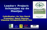 Leader+ Project: Schaapjes op de Meetjes Coördinator: An Van Herck Promotor: Geert Storme, Vlaamse Schapenhouderij vzw.