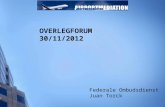 OVERLEGFORUM 30/11/2012 Federale Ombudsdienst Juan Torck.