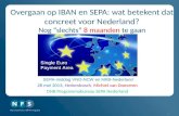 1 Overgaan op IBAN en SEPA: wat betekent dat concreet voor Nederland? Nog “slechts” 8 maanden te gaan SEPA-middag VNO-NCW en MKB-Nederland 28 mei 2013,