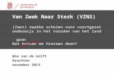 Wim van de Grift Drachten november 2013 Van Zwak Naar Sterk (VZNS) (Zeer) zwakke scholen voor voortgezet onderwijs in het noorden van het land gaan Wat.