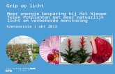 Grip op licht Meer energie besparing bij Het Nieuwe Telen Potplanten met meer natuurlijk licht en verbeterde monitoring Arenasessie 1 okt 2013