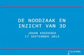 VISIE TECH DE NOODZAAK EN INZICHT VAN 3D JOHAN KOEKKOEK 17 SEPTEMBER 2013.