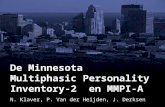 De Minnesota Multiphasic Personality Inventory-2 en MMPI-A N. Klaver, P. Van der Heijden, J. Derksen.