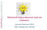 Netwerk bijeenkomst taal en rekenen januari/februari 2013 Ede, Hoogeveen, Breda.