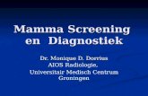 Mamma Screening en Diagnostiek Dr. Monique D. Dorrius AIOS Radiologie, Universitair Medisch Centrum Groningen