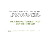 AANDACHTSPUNTEN BIJ HET POSITIONEREN VAN DE NEUROLOGISCHE PATIËNT DE STROKE-PATIËNT MET EEN HEMIBEELD Stan Vos, verpleegkundige AZ St-Lucas Brugge, VE.