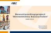 Bewustwordingsproject ‘Binnenmilieu Basisscholen’ 2008-2013 Merel Linthorst GGD Nederland 15 September.