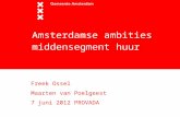 Amsterdamse ambities middensegment huur Freek Ossel Maarten van Poelgeest 7 juni 2012 PROVADA.