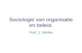 Sociologie van organisatie en beleid. Prof. J. Vilrokx.
