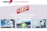 Voor gezond en veilig werken Toolbox Duurzame inzetbaarheid.