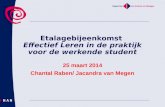 Etalagebijeenkomst Effectief Leren in de praktijk voor de werkende student 25 maart 2014 Chantal Raben/ Jacandra van Megen.