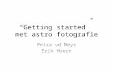 “Getting started” met astro fotografie Petra vd Meys Erik Hoorn.