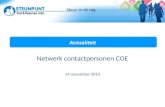 Actualiteit Netwerk contactpersonen COE 14 november 2013.